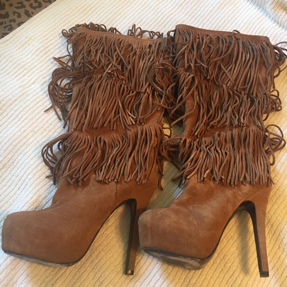 Mojo Moxy Suede Platform Tassel Boots